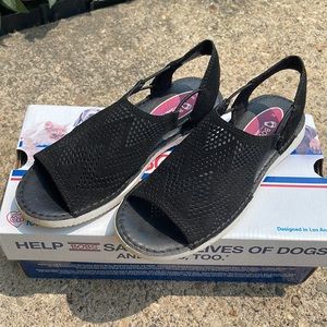 Bob’s skechers memory foam black sandals.